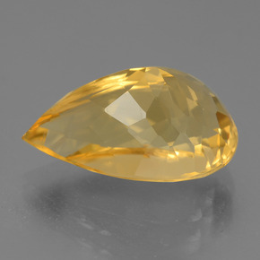 Citrino Dorato medio-scuro naturale da 6.55 ct, Forma a pera, VVS