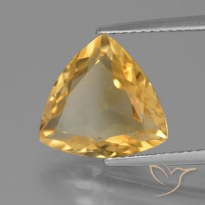 Citrino Dorato medio-scuro naturale da 4.34 ct, Taglio trillion, VVS-VS