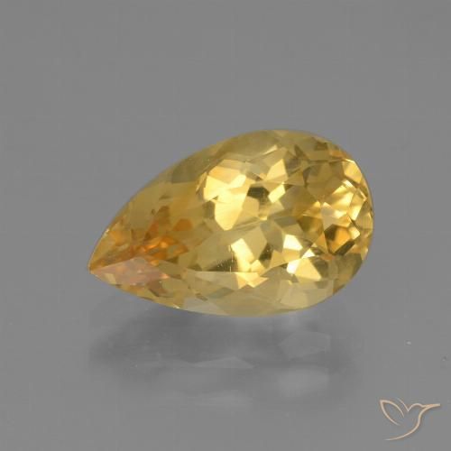 3.12ct Naturale Dorato medio-scuro Citrino, Forma a pera, VVS