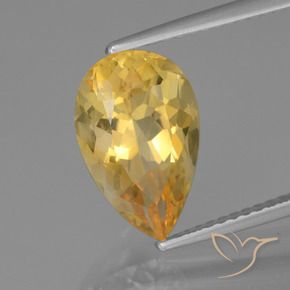 Citrino Dorato medio-scuro naturale da 3.12 ct, Forma a pera, VVS