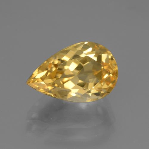 Citrino naturale dorato da 3,65 ct, taglio a pera, VVS