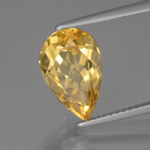 Citrino naturale dorato da 3,65 ct, taglio a pera, VVS
