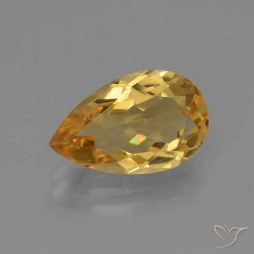 2.80ct Naturale Arancio Dorato Profondo Citrino, Forma a pera, VVS