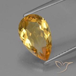 Citrino Arancio Dorato Profondo naturale da 2.80 ct, Forma a pera, VVS
