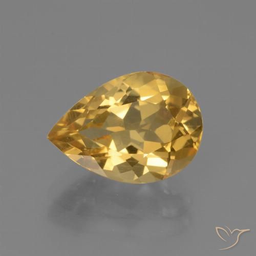 3.22ct Naturale Dorato medio-scuro Citrino, Forma a pera, VVS
