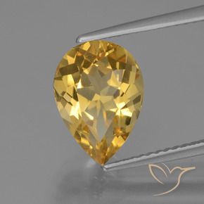 Citrino Dorato medio-scuro naturale da 3.22 ct, Forma a pera, VVS