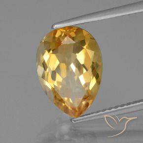 Citrino Arancio chiaro-Oro naturale da 3.46 ct, Forma a pera, VVS