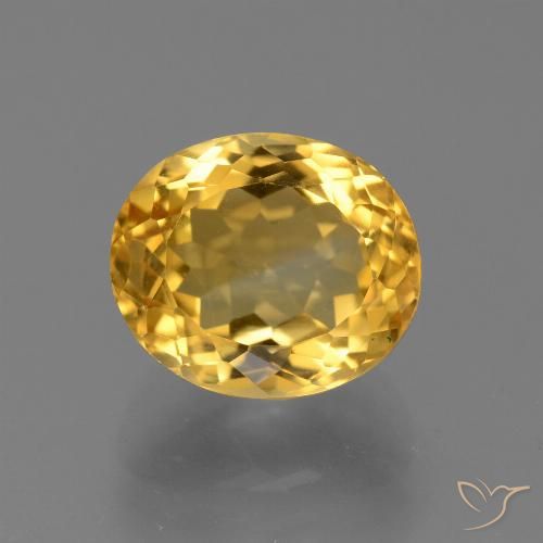 4.88ct Naturale Arancio Dorato Profondo Citrino, Ovale, VVS-VS