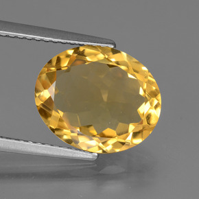 Citrino naturale dorato da 3,77 ct, taglio ovale, VVS