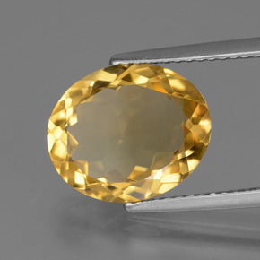 Citrino naturale dorato da 3,77 ct, taglio ovale, VVS