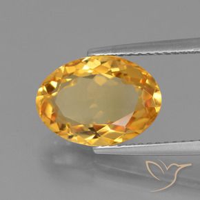 Citrino Arancio intenso-OroG naturale da 3.94 ct, Ovale, VVS-VS