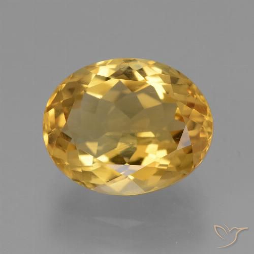4.15ct Naturale Arancio Dorato Profondo Citrino, Ovale, VVS-VS