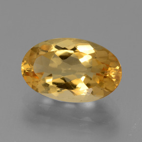Citrino Dorato medio-scuro naturale da 3.33 ct, Taglio ovale, VVS