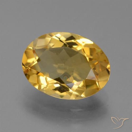 3.21ct Naturale Arancio Dorato Profondo Citrino, Ovale, VVS