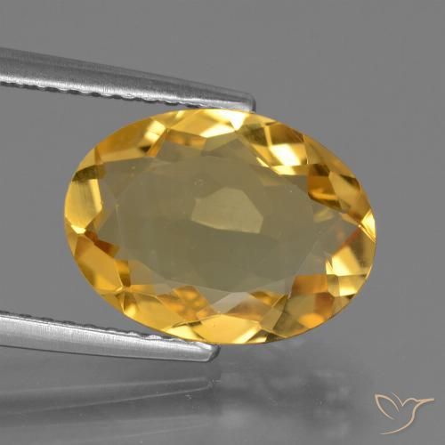 3.08ct Naturale Arancio Dorato Profondo Citrino, Ovale, VVS