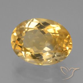 Citrino Dorato medio-scuro naturale da 4.56 ct, Ovale, VVS