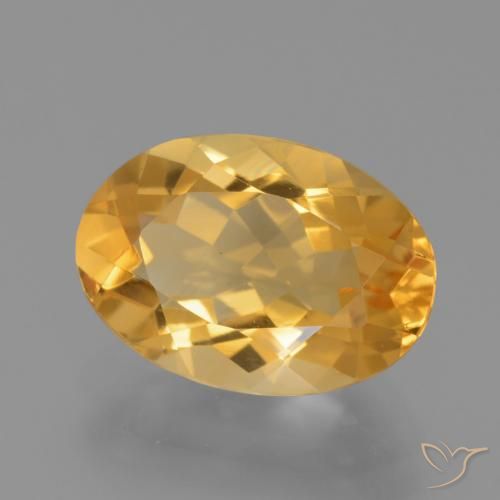 Citrino Arancio medio-chiaro-oroG naturale da 4.10 ct, Ovale, VVS