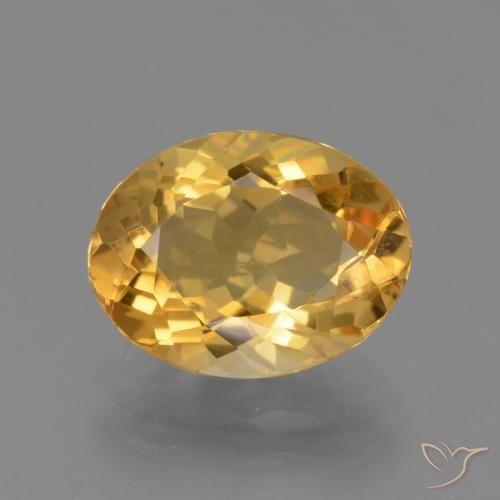 2.95ct Naturale Dorato medio-scuro Citrino, Ovale, VVS