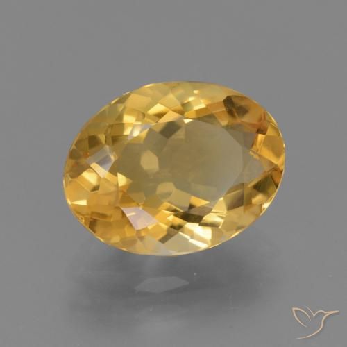 Citrino Dorato medio-scuro naturale da 2.95 ct, Ovale, VVS