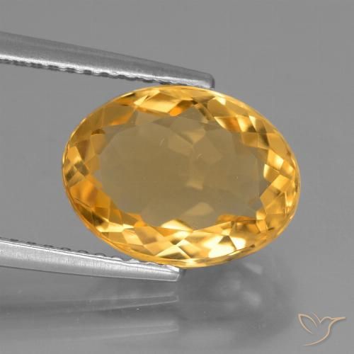 3.45ct Naturale Arancio Dorato Profondo Citrino, Ovale, VVS