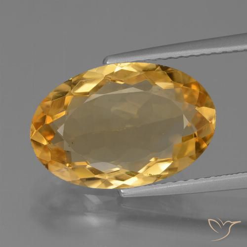 4.72ct Naturale Arancio-Oro Citrino, Ovale, VVS