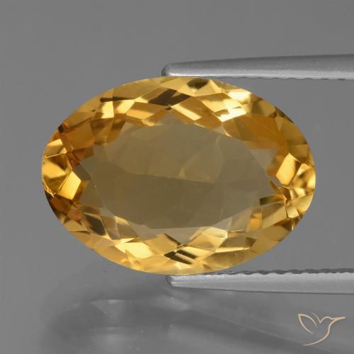 5.53ct Naturale Arancio Dorato Profondo Citrino, Ovale, VVS