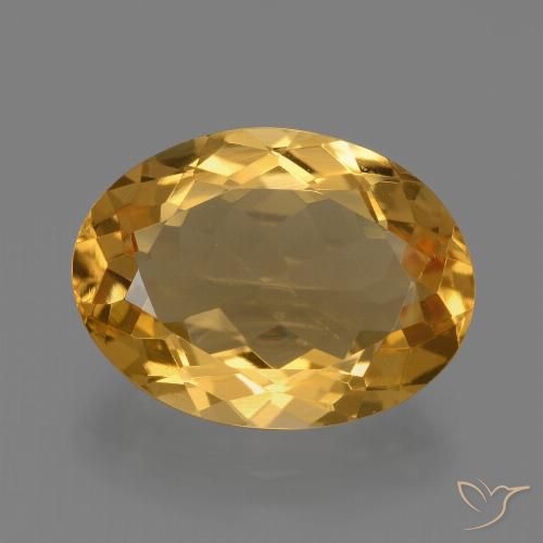 4.93ct Naturale Arancio Dorato Profondo Citrino, Ovale, VVS
