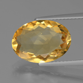 Citrino naturale dorato da 4,40 ct, taglio ovale, VVS