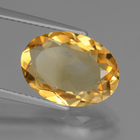 Citrino naturale dorato da 4,40 ct, taglio ovale, VVS