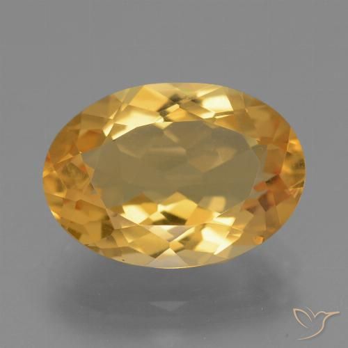 4.44ct Naturale Arancio Dorato Profondo Citrino, Ovale, VS
