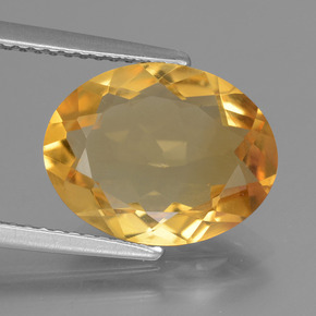 Citrino naturale dorato da 3,98 ct, taglio ovale, VVS