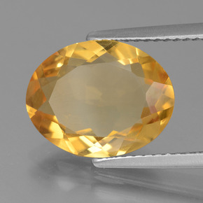 Citrino naturale dorato da 3,98 ct, taglio ovale, VVS