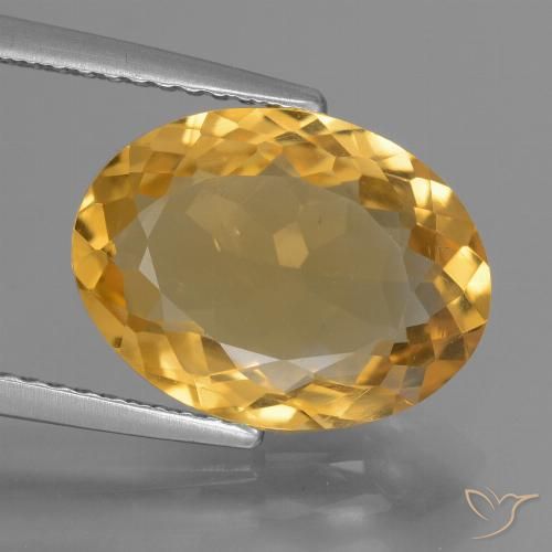 4.44ct Naturale Arancio-Oro Citrino, Ovale, VS