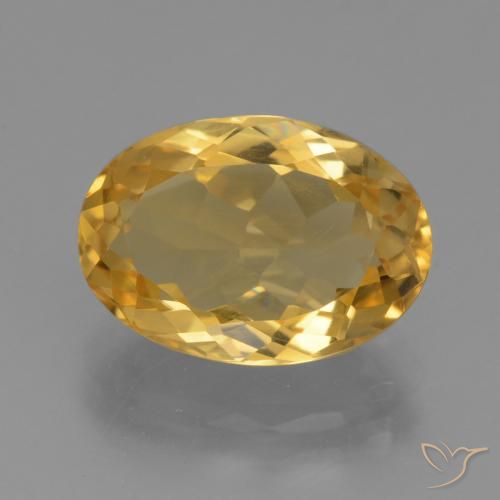 4.09ct Naturale Dorato medio-scuro Citrino, Ovale, VVS