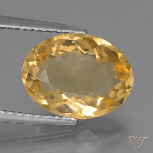 4.39ct Naturale Oro medio Citrino, Ovale, VVS-VS