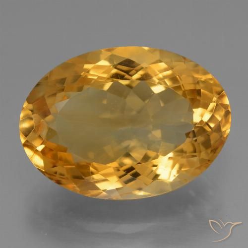 Citrino Arancio Dorato Profondo naturale da 11.96 ct, Taglio ovale, VVS-VS