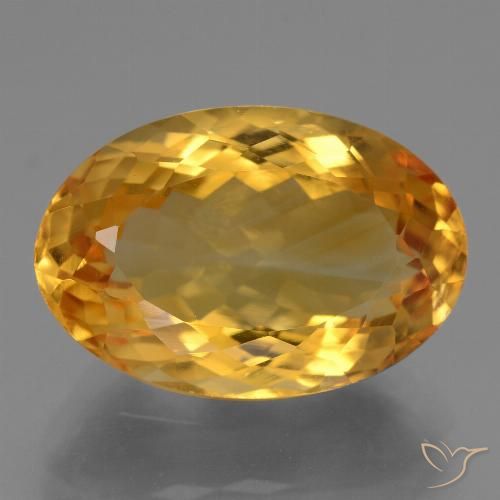 9.46ct Naturale Arancio Scuro-Oro Citrino, Ovale, VVS-VS