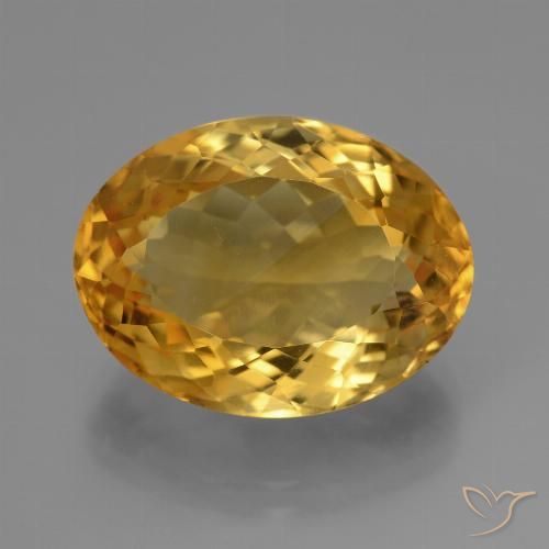 11.77ct Naturale Arancio Dorato Profondo Citrino, Ovale, VVS