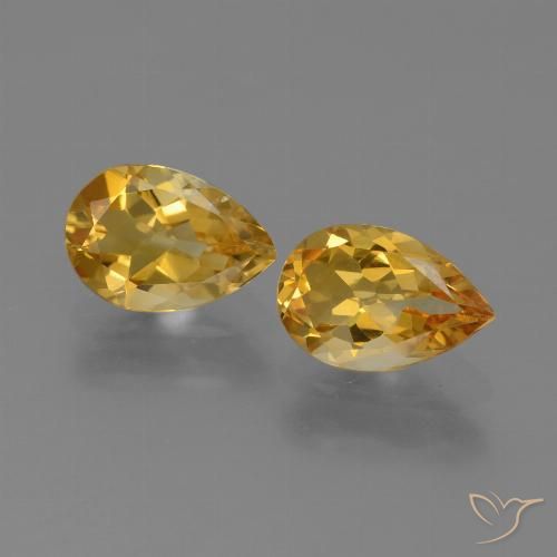 2.08ctw Naturale Arancio Dorato Profondo Citrino, Forma a pera, VVS-VS