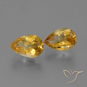 Gemme di Citrino Arancio Dorato Profondo naturale da 2.08 ct, Forma a pera, VVS-VS
