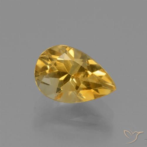1.27ct Naturale Arancio dorato Citrino, Forma a pera, VVS