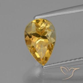 Citrino Arancio dorato naturale da 1.27 ct, Forma a pera, VVS