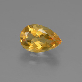 Citrino naturale giallo da 1,06 ct, taglio a pera, VVS