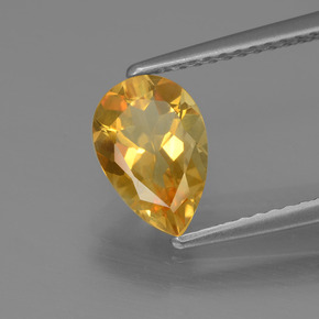Citrino naturale giallo da 1,06 ct, taglio a pera, VVS