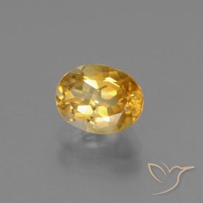 Citrino naturale dorato da 1,33 ct, taglio ovale, VS