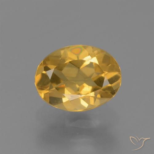 1.15ct Naturale Arancio Dorato Profondo Citrino, Ovale, VS