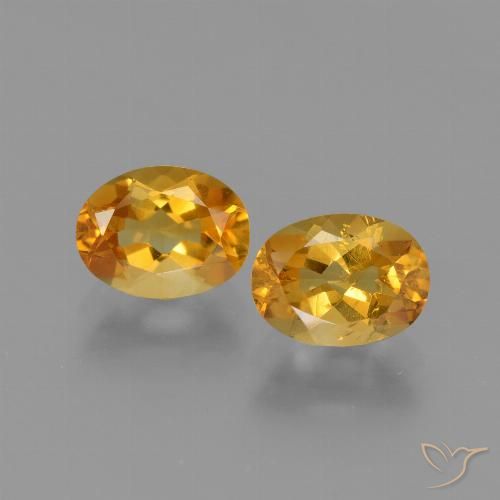 2.34ctw Naturale Arancio Scuro-Oro Citrino, Ovale, VS