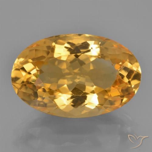 Citrino naturale dorato da 9,75 ct, taglio ovale, VVS