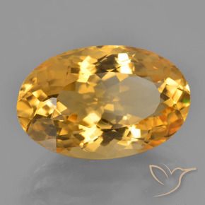 Citrino naturale dorato da 9,75 ct, taglio ovale, VVS