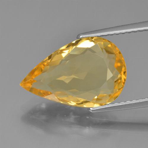 Citrino Dorato scuro naturale da 4.67 ct, Forma a pera, VVS